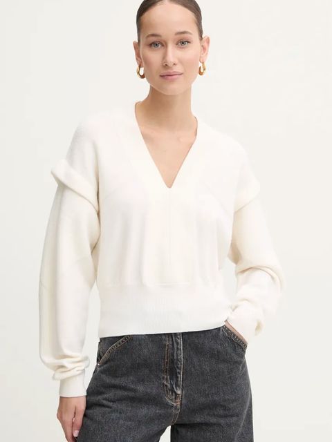 IRO sweter wełniany damski kolor beżowy lekki WM12AZURA - zdjęcie produktu nr 1