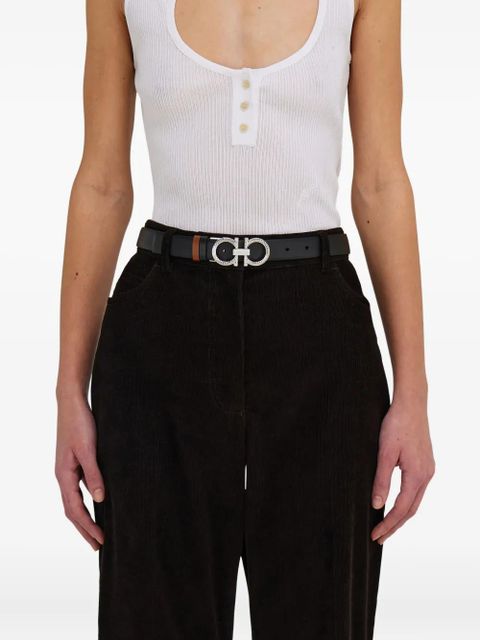 Ferragamo reversible adjustable Gancini belt - Black
