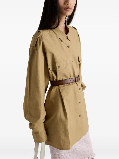 Prada oversized cotton shirt - Neutrals