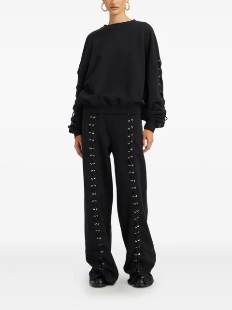 ROTATE BIRGER CHRISTENSEN lace-up sleeve sweatshirt - Black