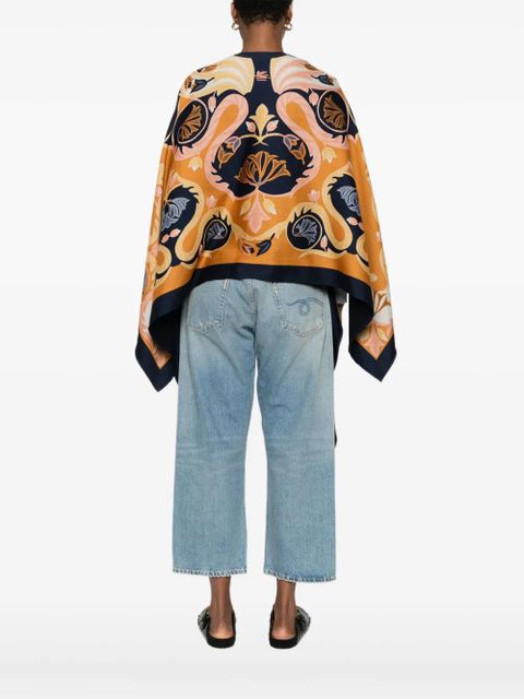 ETRO floral-print cape - Orange