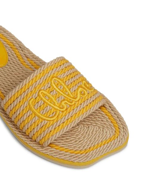 Chloé logo-embroidered sandals - Neutrals