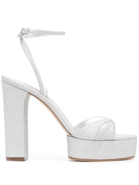 Casadei Betty Citylight 130mm platform sandals - Silver - zdjęcie produktu nr 1