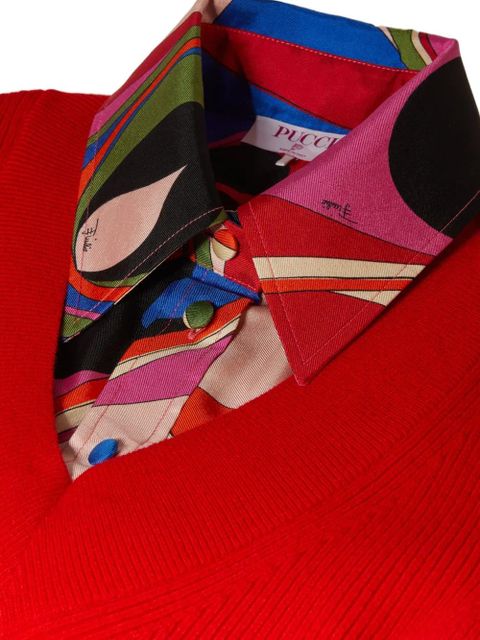PUCCI onde-print sweater - Red