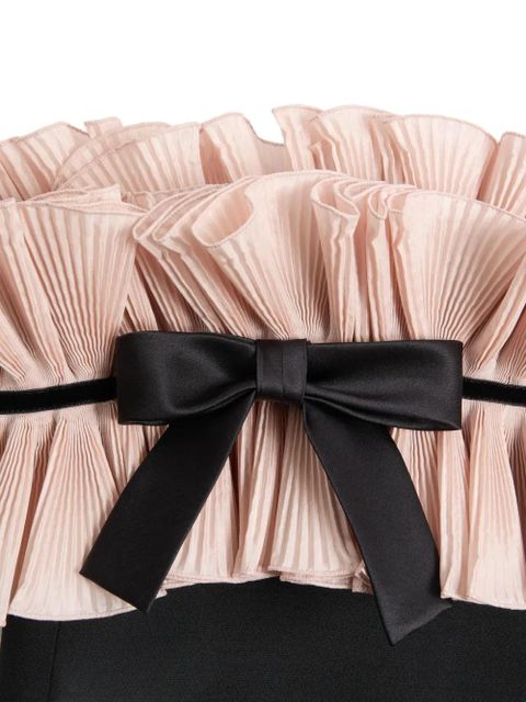 Valentino Garavani Crepe Couture pleated bow mini dress - Black