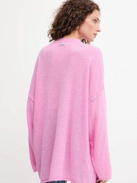 Pinko sweter wełniany damski kolor różowy lekki 105749 A2UN