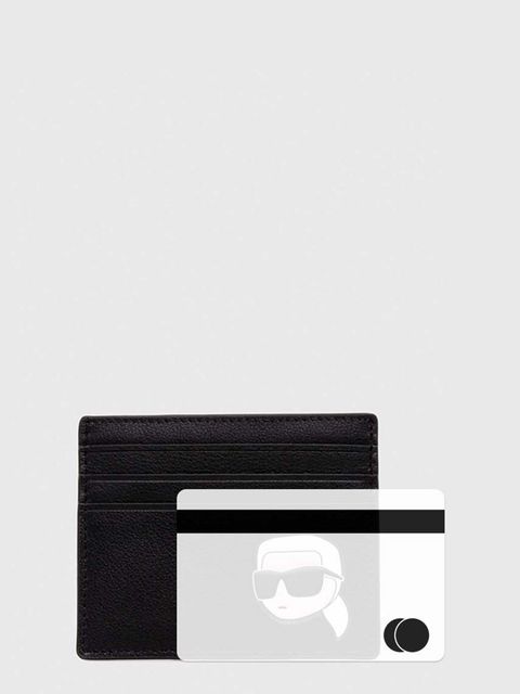 Karl Lagerfeld etui na karty skórzane kolor czarny - zdjęcie produktu nr 2