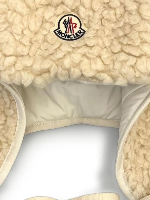 Moncler faux-shearling trapper hat - Neutrals