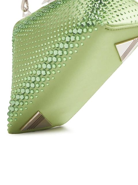 The Attico Midnight crystal-embellished clutch bag - Green