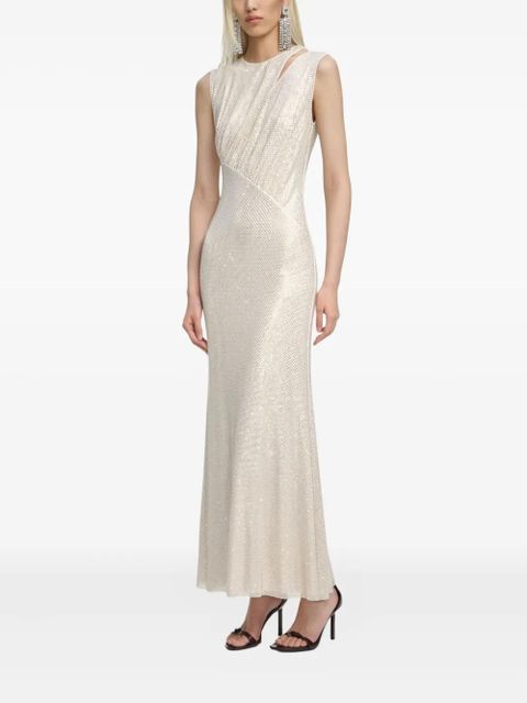 Self-Portrait cut-out midi dress - Neutrals