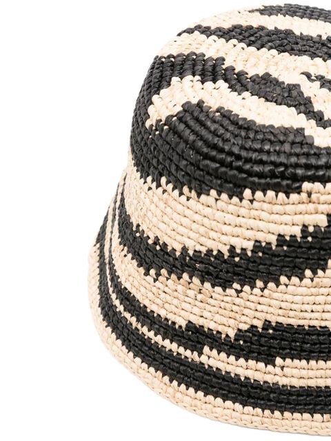 ZIMMERMANN zebra-pattern raffia hat - Black - zdjęcie produktu nr 2