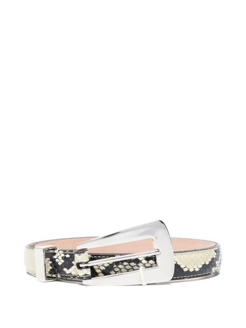 KHAITE Lucca snakeskin-print buckle belt - Black - zdjęcie produktu nr 1