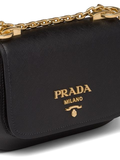 Prada logo-plaque shoulder bag - Black