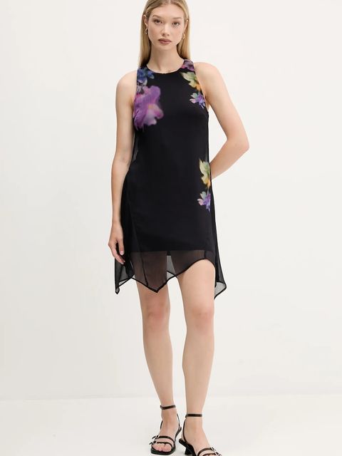 Desigual sukienka NALA kolor czarny mini rozkloszowana 25WWVW30 - zdjęcie produktu nr 2