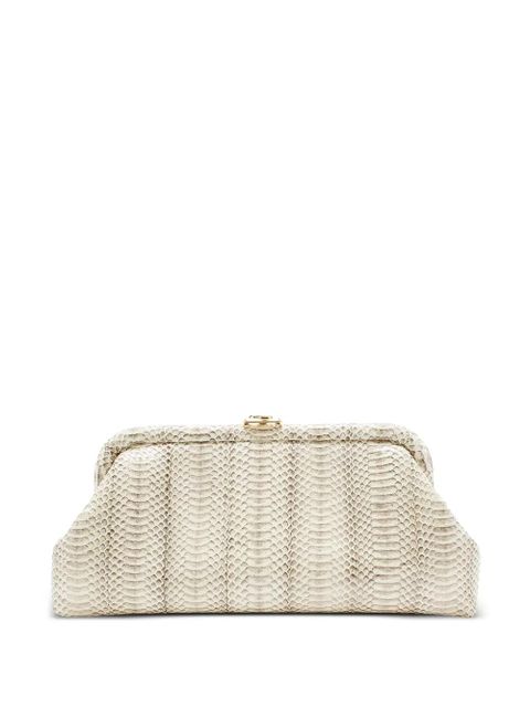 Jimmy Choo Skylar snakeskin-effect clasp clutch bag - Neutrals - zdjęcie produktu nr 1