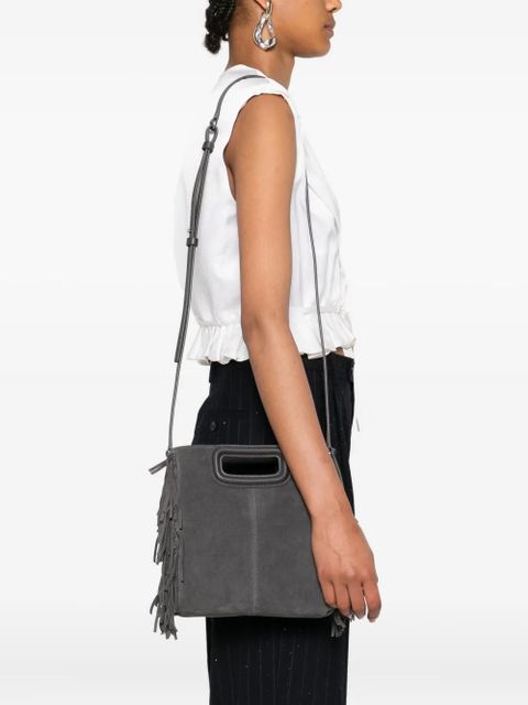 Maje M fringed suede cross body bag - Grey - zdjęcie produktu nr 2