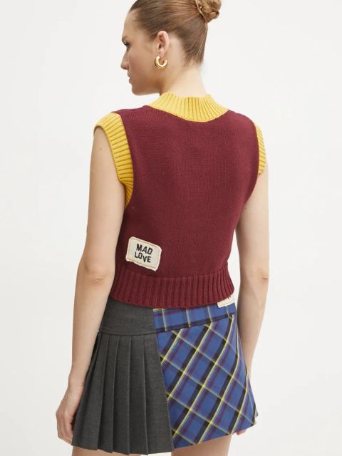 MAX&Co. kamizelka bawełniana kolor bordowy 2518351011200