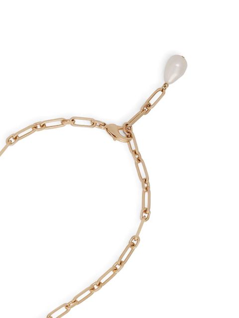 Dolce & Gabbana DG-logo pearl-embellished necklace - Gold