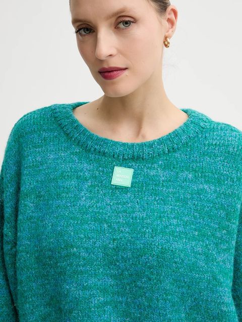 American Vintage sweter z dodatkiem wełny damski kolor turkusowy ciepły EAST18VM