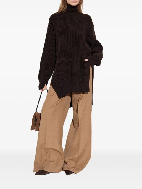 Jil Sander ribbed turtleneck sweater - Brown