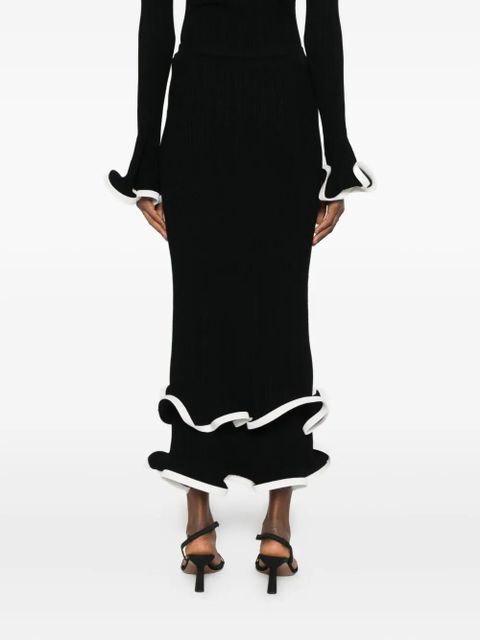 Simkhai ruffled midi skirt - Black