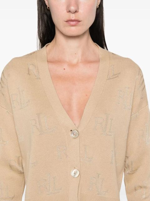 Lauren Ralph Lauren logo-jacquard cardigan - Brown