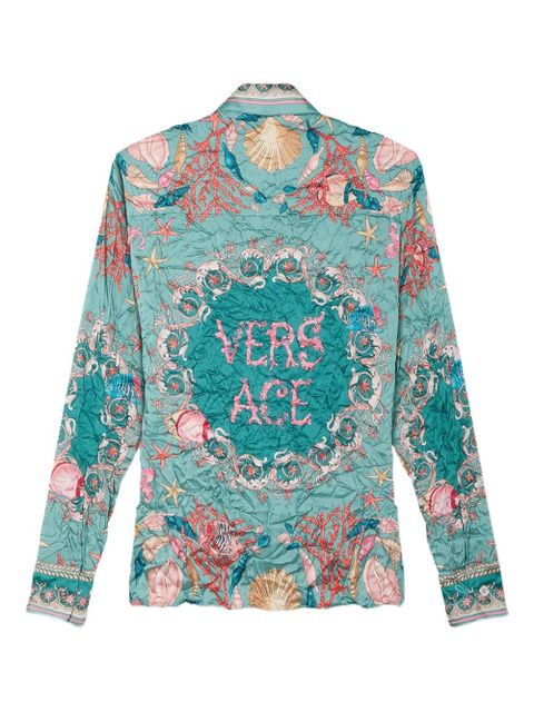 Versace Safety Pin Underwater Barocco draped shirt - Green