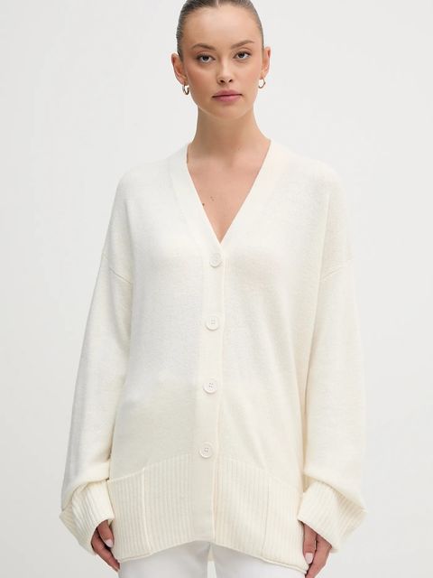 United Colors of Benetton kardigan z dodatkiem wełny damski kolor beżowy 126WD604Z - zdjęcie produktu nr 1