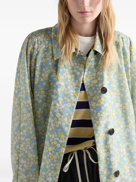 Prada printed Re-Nylon raincoat - Blue