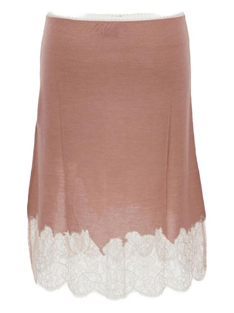FENDI lace-trimmed wool skirt - Pink - zdjęcie produktu nr 1