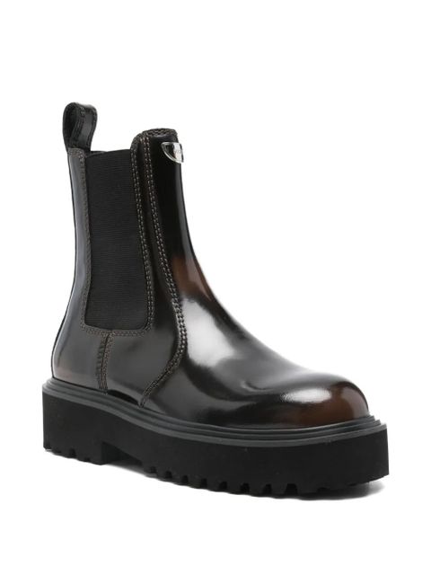 Maje patent-finish Chelsea boots - Brown - zdjęcie produktu nr 2