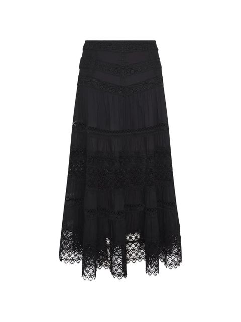 Charo Ruiz Ibiza Serza crochet-design tiered skirt - Black - zdjęcie produktu nr 1