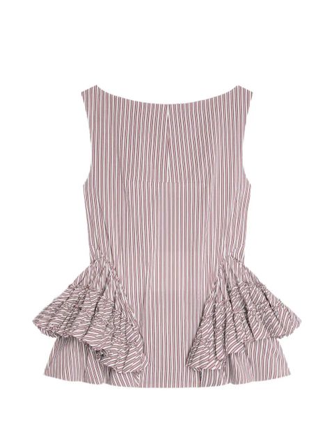 DRIES VAN NOTEN ruffled peplum top - Neutrals - zdjęcie produktu nr 1