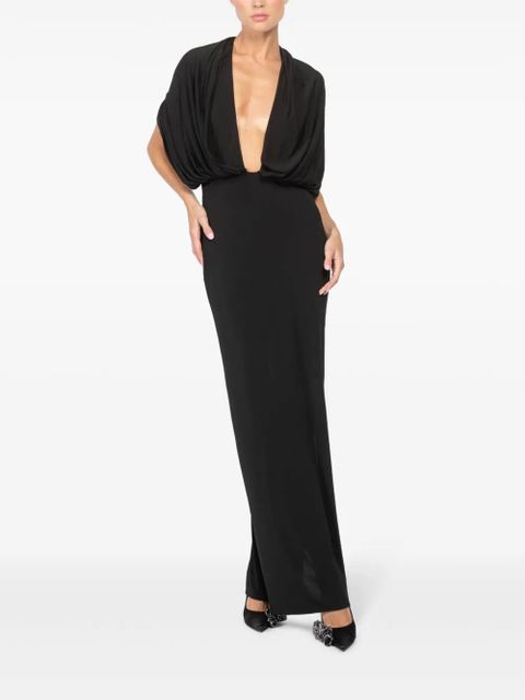 Magda Butrym draped-detail maxi dress - Black