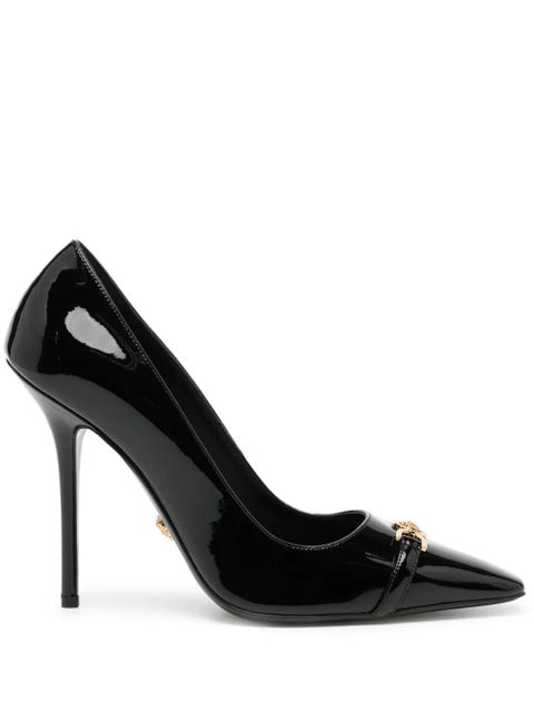 Versace 110mm patent-finish leather pumps - Black - zdjęcie produktu nr 1