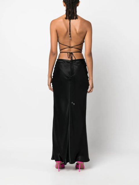 ROTATE BIRGER CHRISTENSEN floral-embroidered halterneck bra top - Neutrals