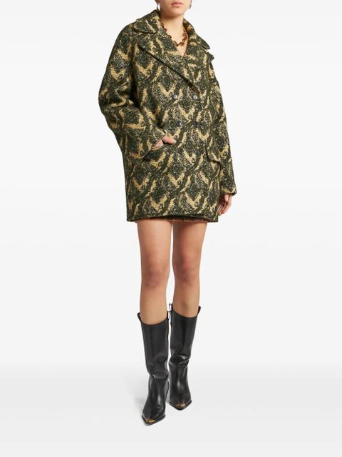 ETRO jacquard double-breasted coat - Green