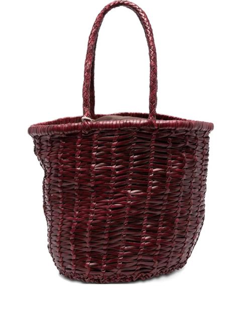 DRAGON DIFFUSION braided leather bucket bag - Red