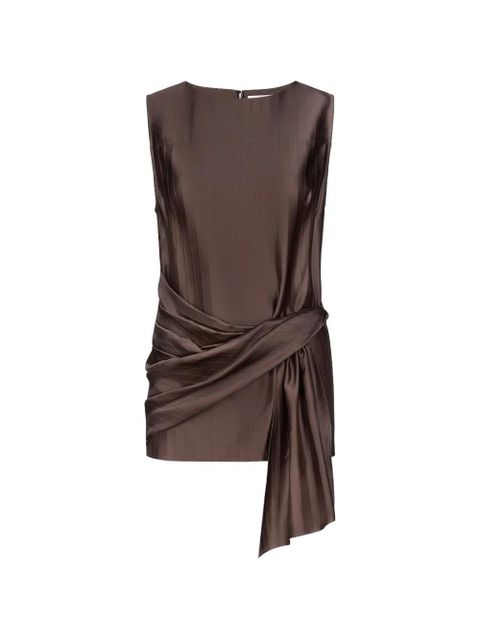 LouLou de Saison Fonda draped asymmetric top - Brown - zdjęcie produktu nr 1
