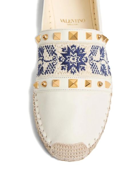 Valentino Garavani County Rockstud-detailgrape espadrilles - White