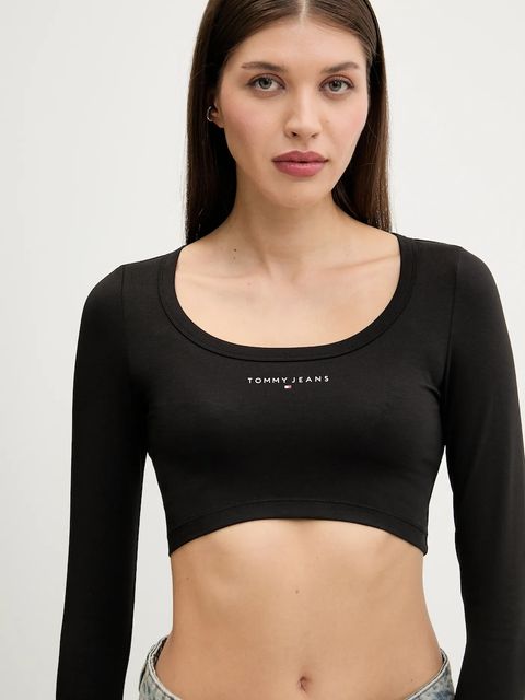 Tommy Jeans longsleeve kolor czarny DW0DW20909