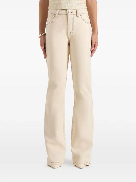 Manière De Voir Abbie contrast-stitch bootcut jeans - Neutrals