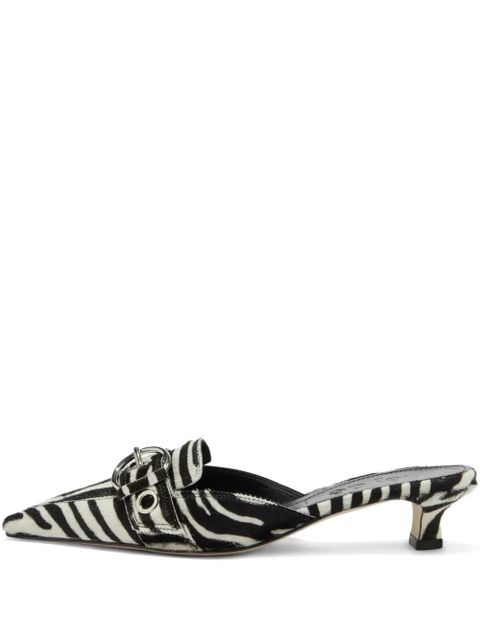 Aeyde 35mm Danielle zebra-print pointed mules - Black - zdjęcie produktu nr 1