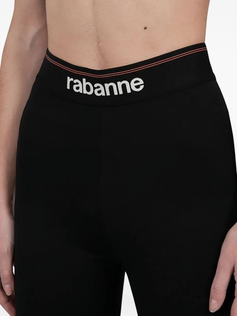 Rabanne logo-waistband leggings - Black
