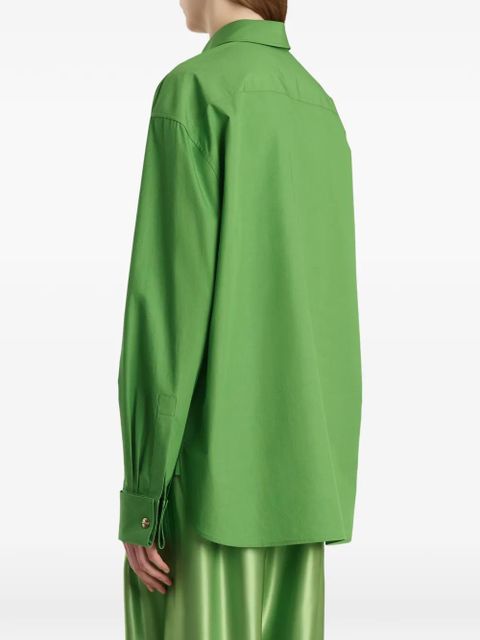 KHAITE front pocket long-sleeve shirt - Green