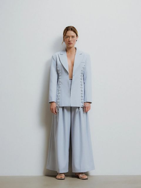 Answear.LAB marynarka kolor niebieski jednorzędowa gładka - zdjęcie produktu nr 1