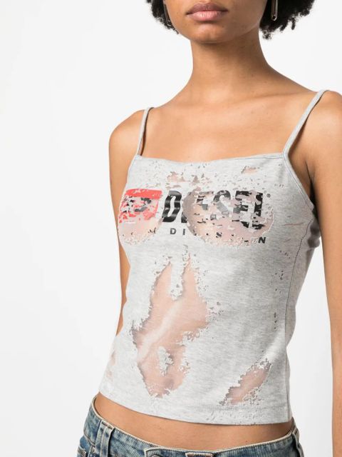 Diesel T-Hoper-Devo semi-sheer construction tank top - Grey