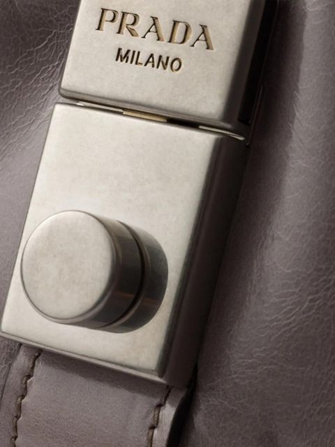 Prada medium leather tote bag - Grey