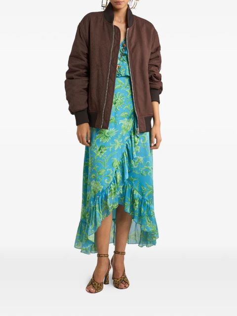 ETRO ruffled floral-print wrap dress - Blue - zdjęcie produktu nr 2