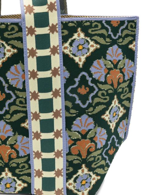 ALEMAIS maxi Cece floral-pattern tote bag - Green